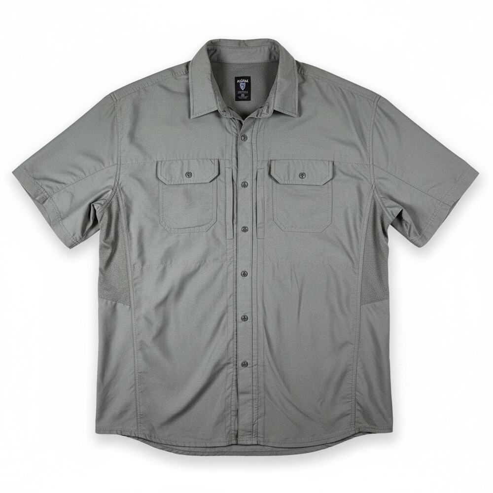 Kuhl Airspeed Short Sleeve Button Up Shirt Gray XXL Utility Outdoor Gorpcore